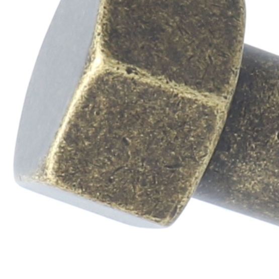 Knop zeshoekig 24mm messing antiek