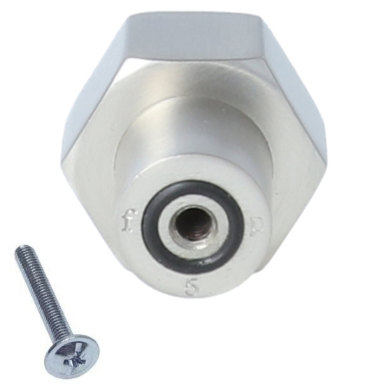 Knop zeshoekig 24mm rvs-look