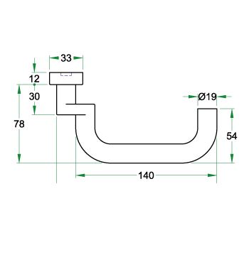 Enkele deurkruk verkropt op ovaal rozet Chase RVS mat