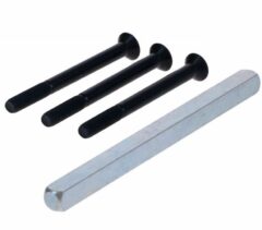 S2 montageset voor veiligheidsbeslag krukkruk zwart deurdikte 53-58 mm