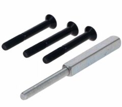 S2 montageset voor veiligheidsbeslag knopkruk zwart deurdikte 38-43 mm