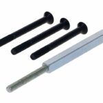 S2 montageset voor veiligheidsbeslag knopkruk zwart deurdikte 53-58 mm
