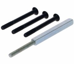 S2 montageset voor veiligheidsbeslag knopkruk zwart deurdikte 53-58 mm