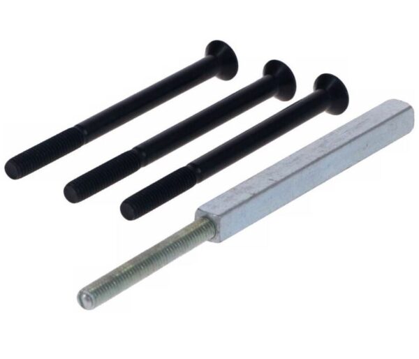 S2 montageset voor veiligheidsbeslag knopkruk zwart deurdikte 63-68 mm