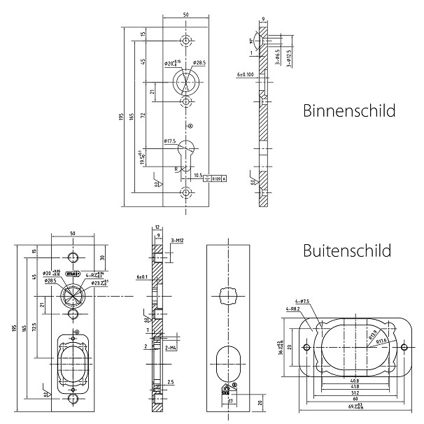 Starx veiligheidsbeslag kortschild PC72 SKG3 met kerntrekbeveiliging kruk/kruk zwart - Afbeelding 2