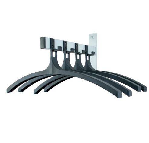 Wandgarderobe met 4 nylon haken en hangers