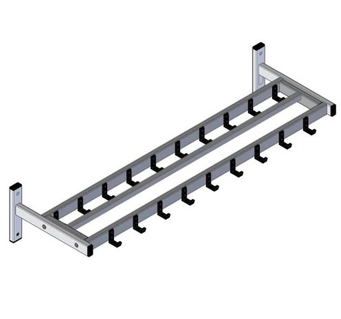 Wandgarderobe met 19 nylon haken