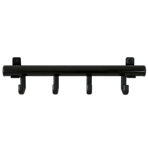 Wandkapstok Techno met 4 kunststof haken zwart