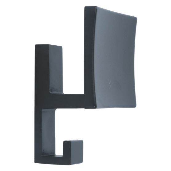 Kapstokhaak dubbel vierkant zamak zwart