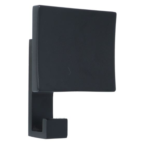 Kapstokhaak dubbel vierkant zamak zwart