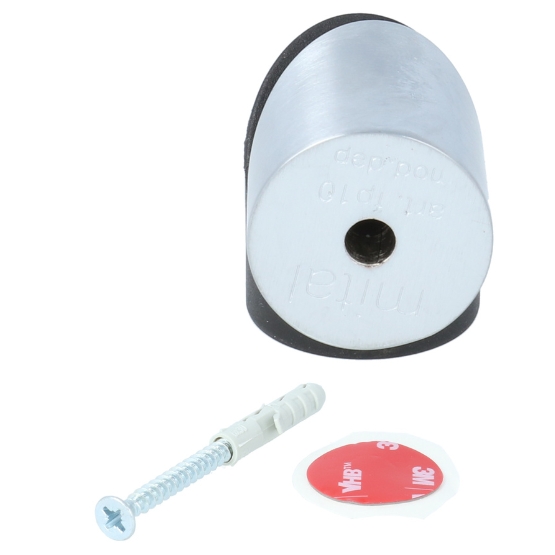 Deurstop gehoekt 29x30 mm mat chroom/zwart