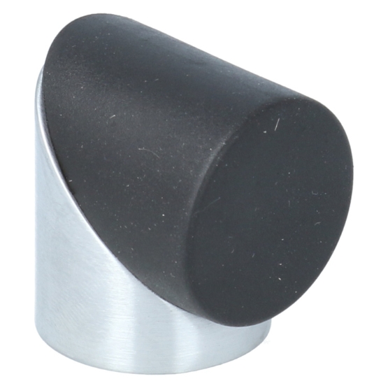 Deurstop gehoekt 29x30 mm mat chroom/zwart