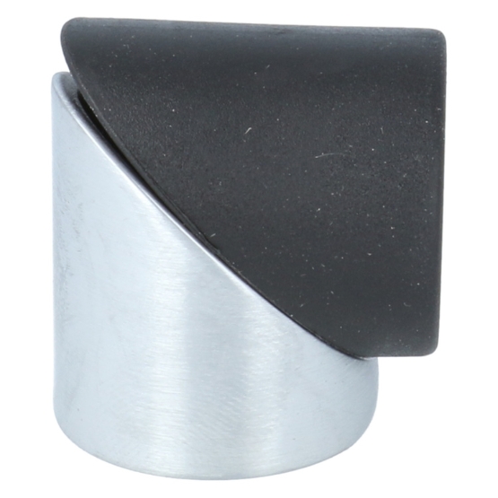 Deurstop gehoekt 29x30 mm mat chroom/zwart
