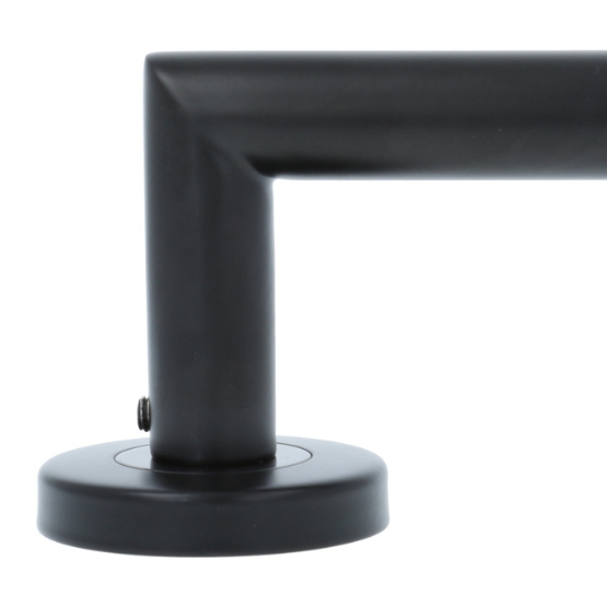 ODShop deurkruk Modern haaks op rond rozet zwart