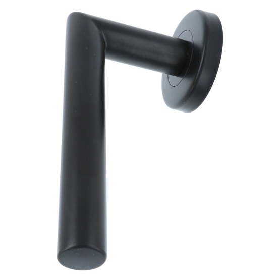 ODShop deurkruk Modern haaks op rond rozet zwart