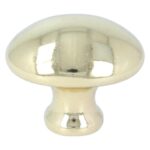 Knop ovaal 29x20 mm geel messing