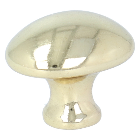 Knop ovaal 29x20 mm geel messing