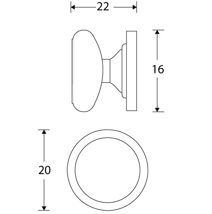 Meubelknop Galicia 20mm glans nikkel
