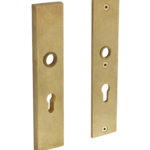 Intersteel SKG3 Veiligheid-schild rechthoek PC72 doorgaand messing getrommeld