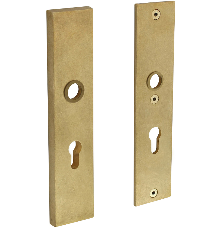 Intersteel SKG3 Veiligheid-schild rechthoek PC72 doorgaand messing getrommeld