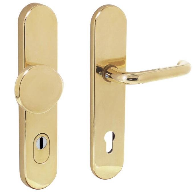 Intersteel SKG3 met kerntrekbeveiliging greepkruk PC92 messing gelakt