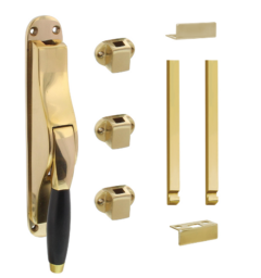 Intersteel Set pomp-espagnolet Ton Basic inclusief stangenset 2x 1250mm messing gelaktebbenhout