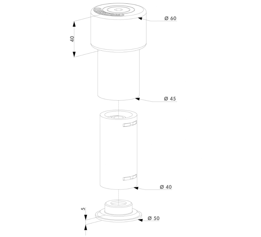 LOCINOX Poortstop met stootrubber aluminium