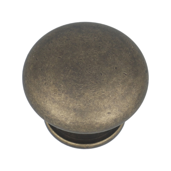 Knop zamak 25mm messing antiek