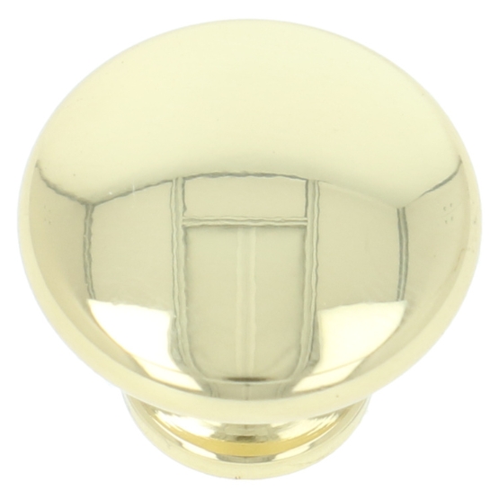 Knop zamak 30mm geel messing