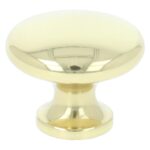 Knop zamak 30mm geel messing