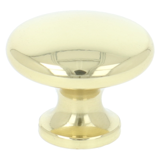 Knop zamak 30mm geel messing