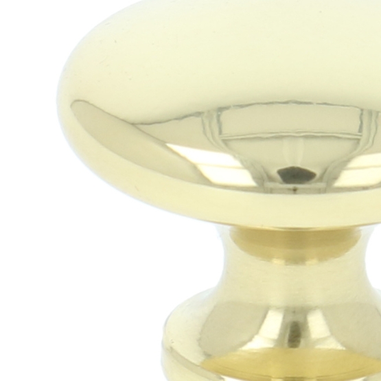 Knop zamak 20mm geel messing