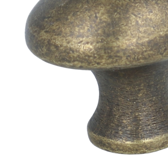 Knop ovaal 29x20 mm messing antiek