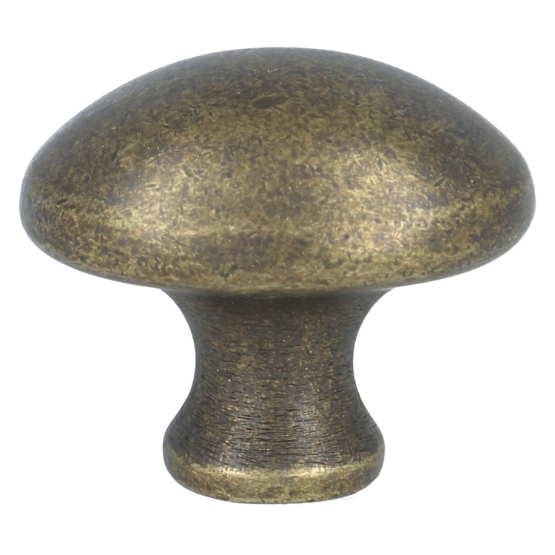 Knop ovaal 29x20 mm messing antiek