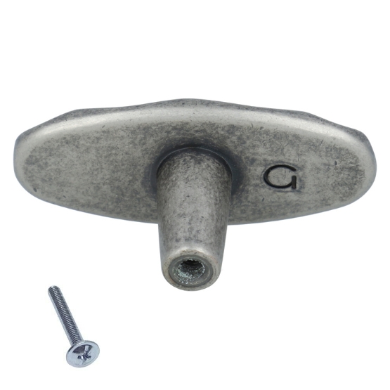 Knop zamak 58mm ijzerkleurig schaduweffect