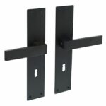 Intersteel Deurkruk Amsterdam op Renovatie Schild Rechthoekig SL110 RVS/Mat Zwart