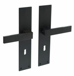 Intersteel Deurkruk Amsterdam op Renovatie Schild Rechthoekig SL110 RVS/Mat Zwart