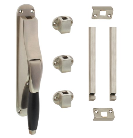 Intersteel Set pomp-espagnolet Ton Basic inclusief stangenset 2x 1250mm nikkel mat/ebbenhout