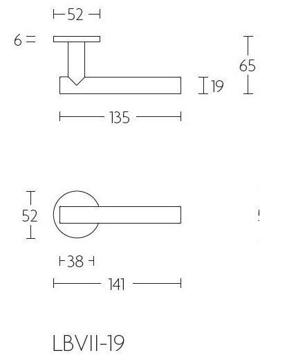 Deurkruk Joey op ronde rozet Brons
