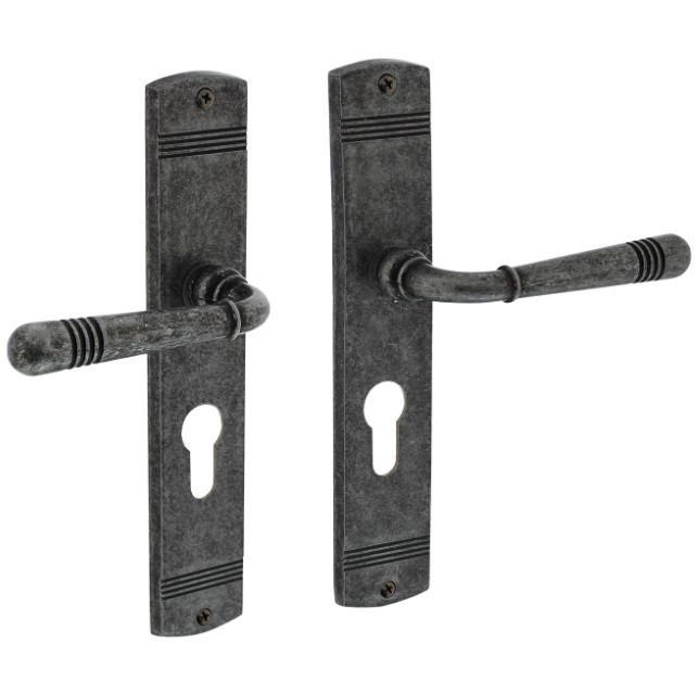 Intersteel Deurkruk Helena op schild PC55 oud grijs