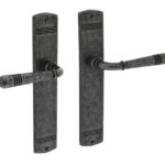 Intersteel Deurkruk Helena op schild blind oud grijs