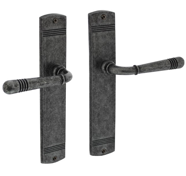 Intersteel Deurkruk Helena op schild blind oud grijs