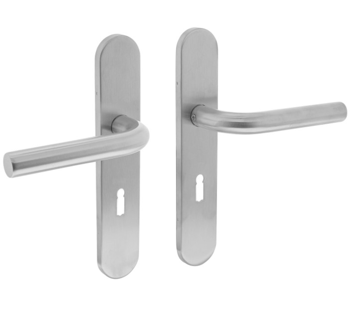 Deurkruk Recht op verdekt schild Ovaal SL56 RVS