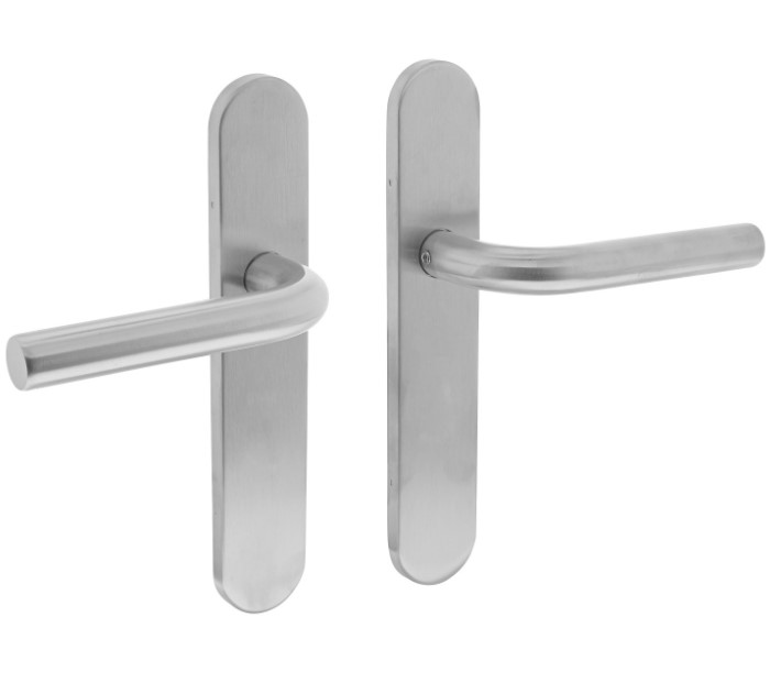 Deurkruk Recht op verdekt schild Ovaal blind RVS