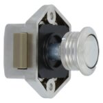 Drukknopslotje met rozet en sluitplaat vernikkeld