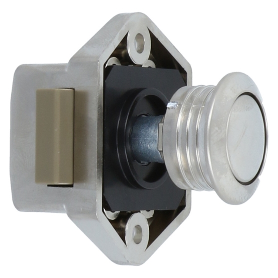 Drukknopslotje met rozet en sluitplaat vernikkeld