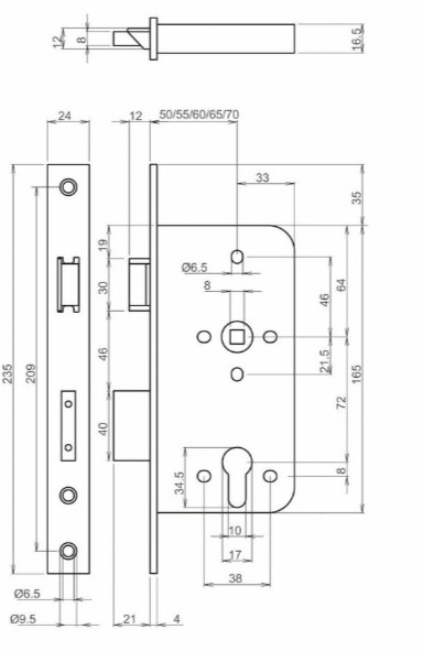 Lips Veiligheidsslot 2422-60-17T24 SKG** PC72