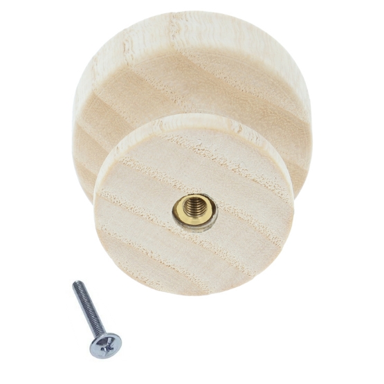 Intersteel Knop 37 mm recht met rand essenhout