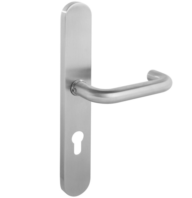 Intersteel Deurkruk rond Ø19mm op XL schild 278x40mm verdekt PC72 rvs