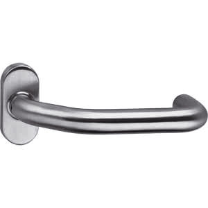 Intersteel enkele Deurkruk verkropt op rozet ovaal + veer rvs